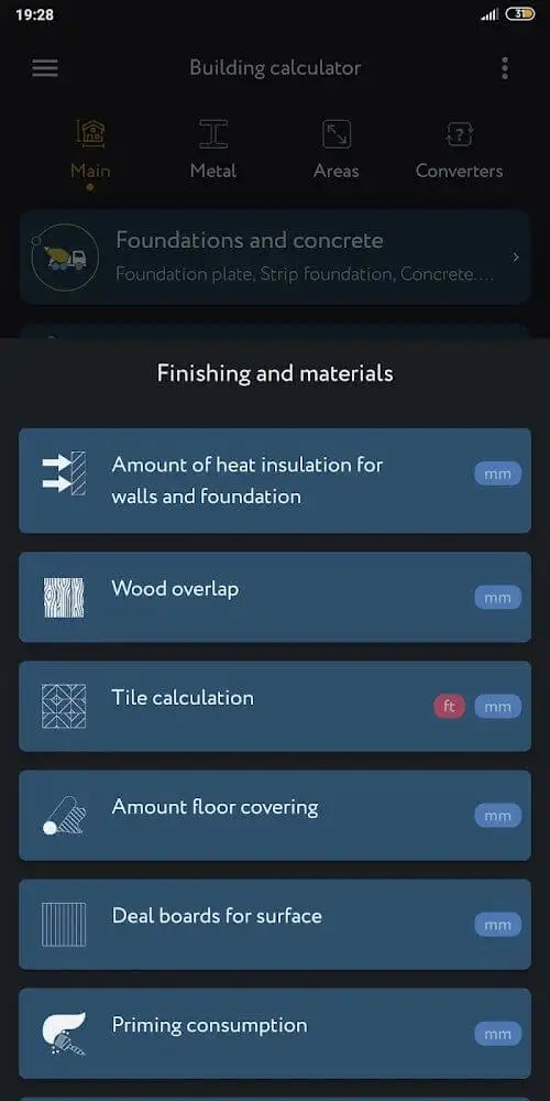 Construction Calculator – Materials Evaluation